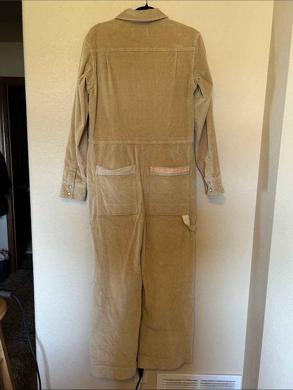 Stoic Wide Leg Corduroy Jumpsuit Coveralls Tan Beige Small - Picture 14 of 15